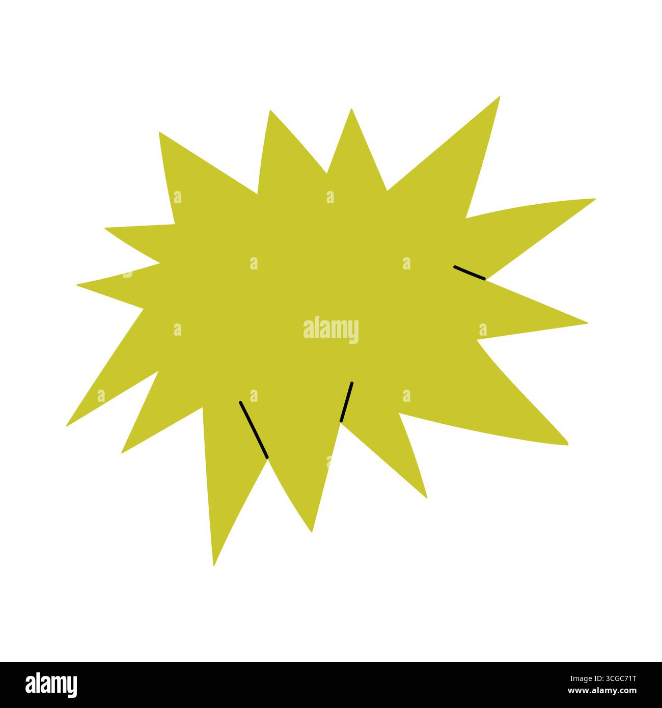 Abstract spiky yellow starburst with sharp points on a white isolated background vector illustration Stock Vector