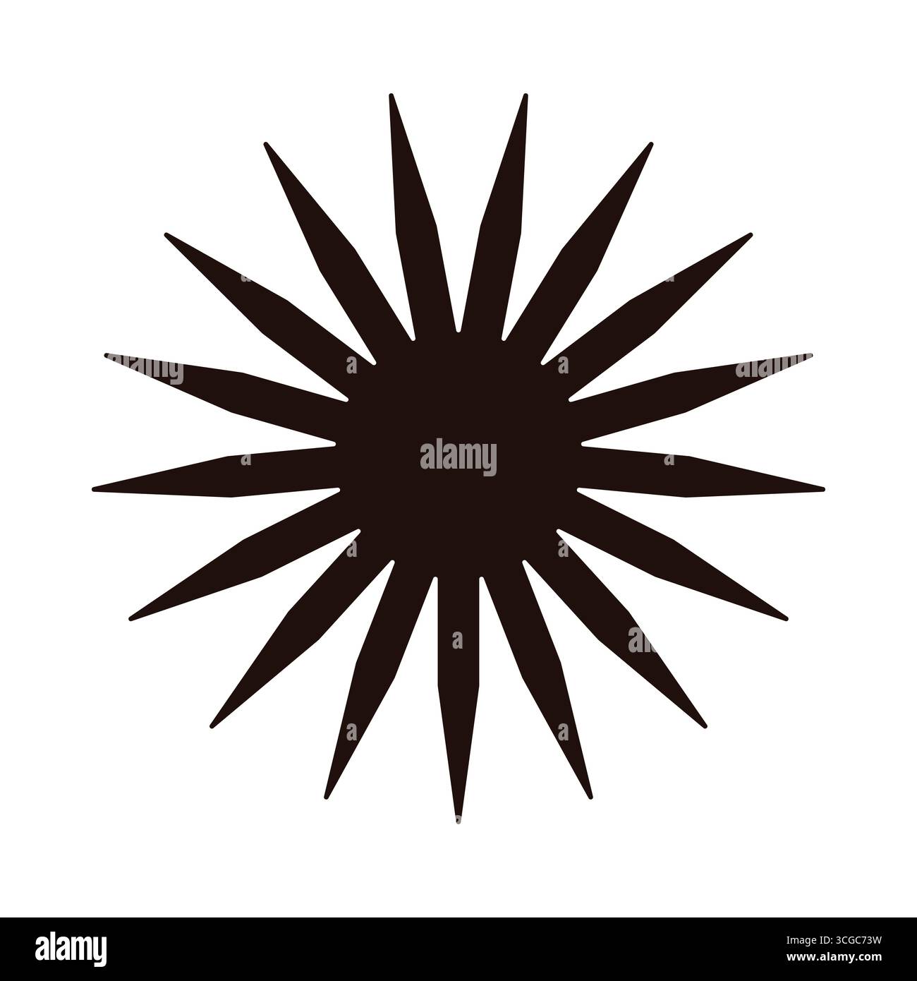 Bold sharp starburst shape with pointed rays on isolated white background vector illustration Stock Vector