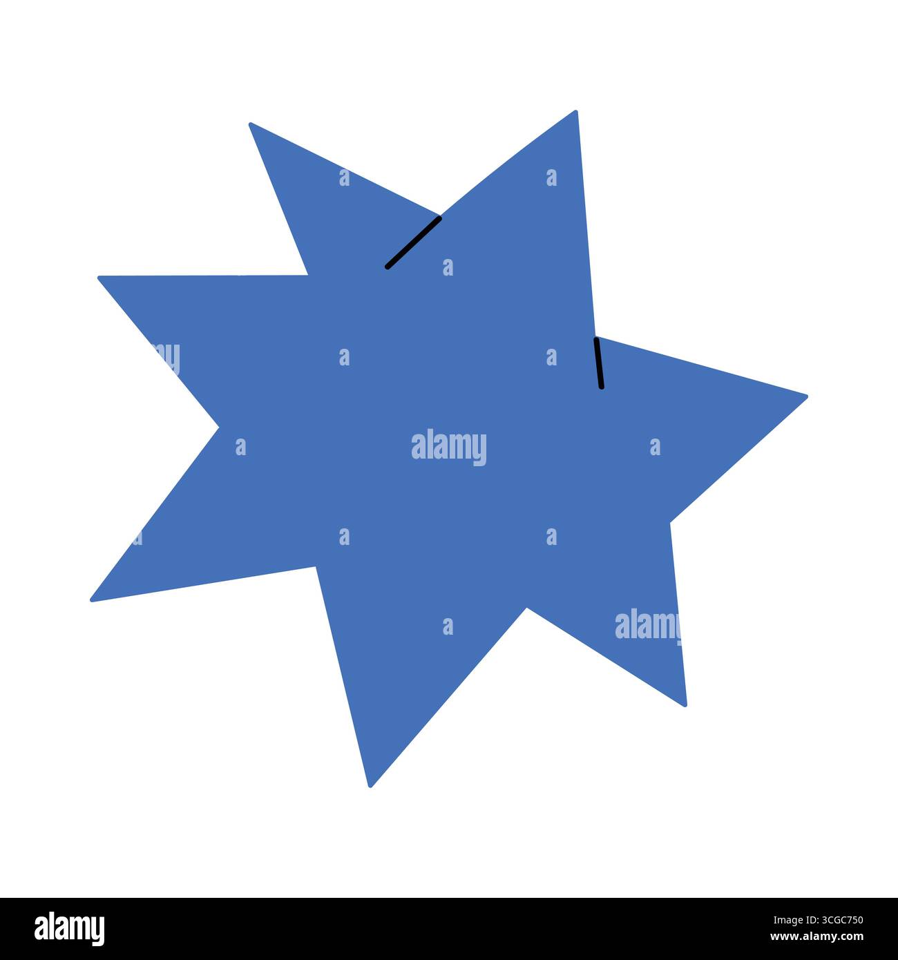 Simple blue star with sharp points on isolated white background vector illustration Stock Vector