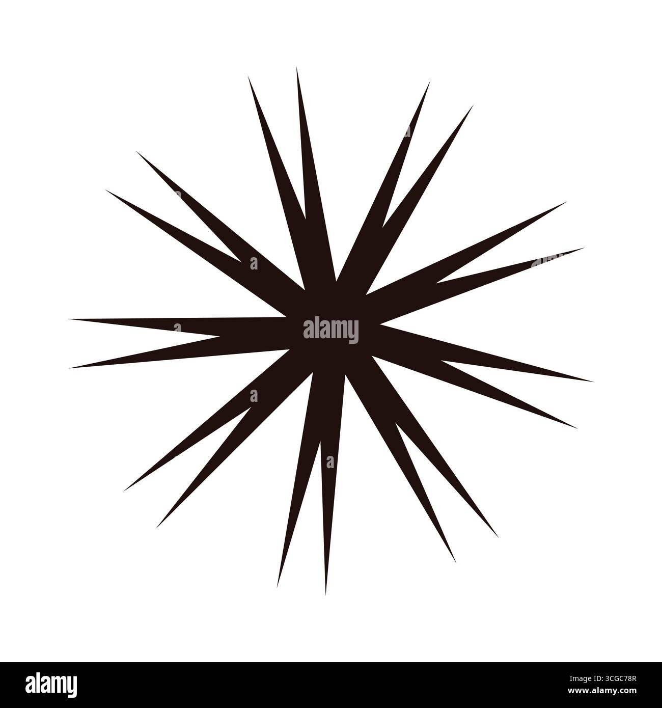 Abstract sharp black starburst shape on isolated white background for graphic design vector illustration Stock Vector