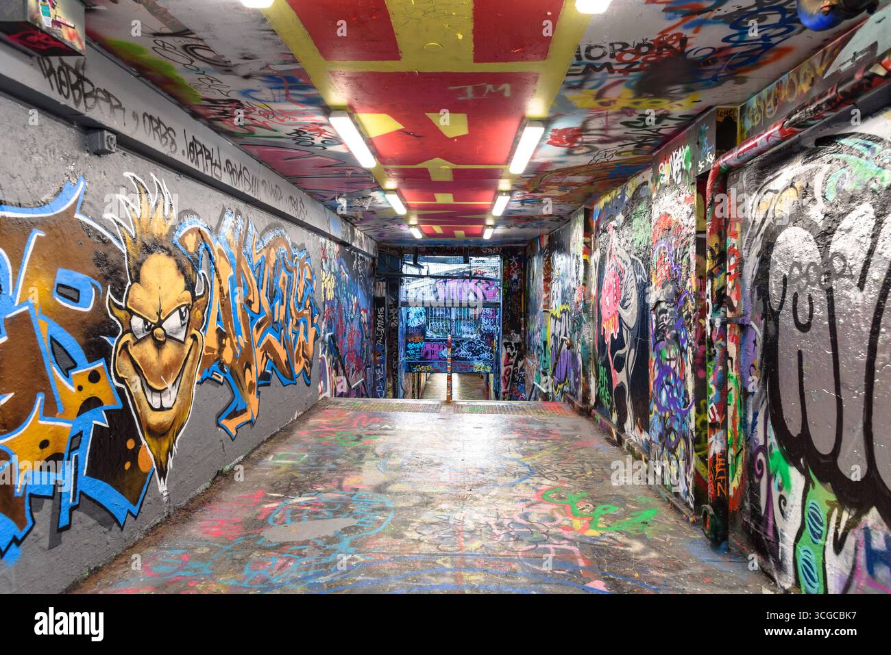 The Graffiti Tunnel located at the University of Sydney in Australia Stock Photo