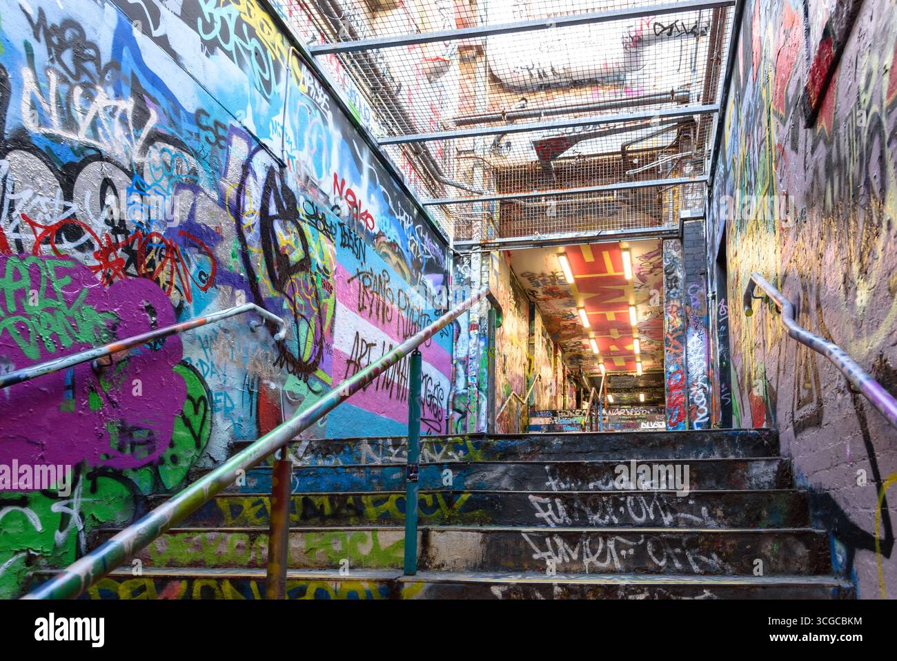 The Graffiti Tunnel located at the University of Sydney in Australia Stock Photo