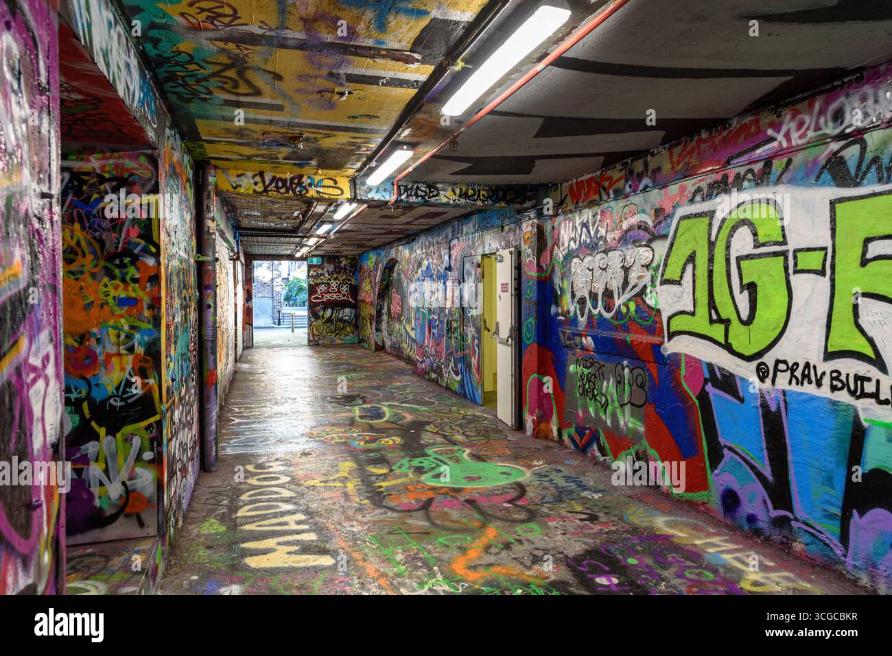 The Graffiti Tunnel located at the University of Sydney in Australia Stock Photo