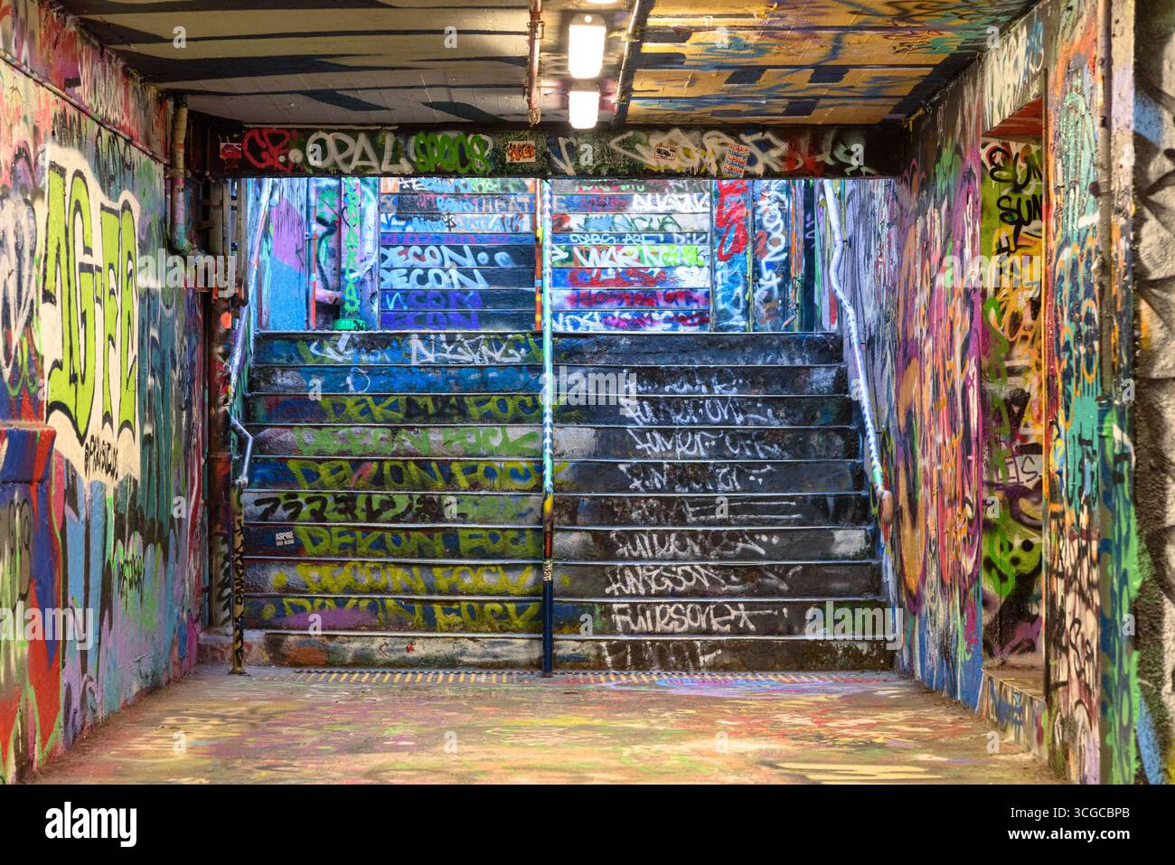 The Graffiti Tunnel located at the University of Sydney in Australia Stock Photo