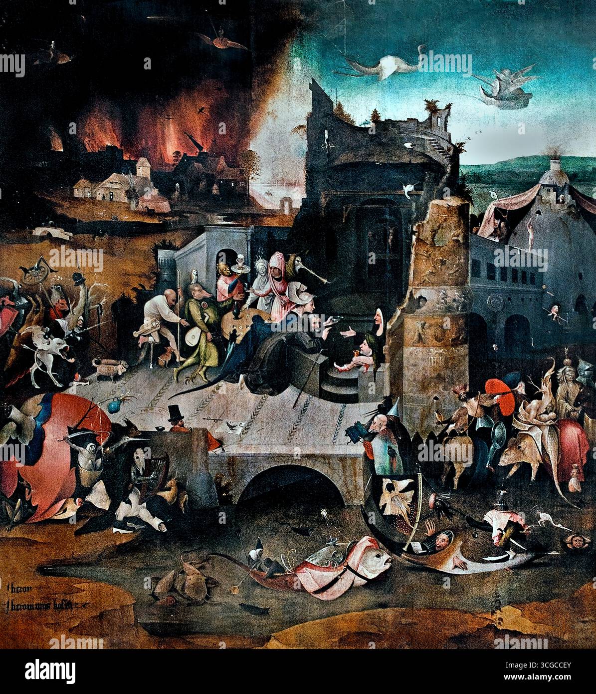 Triptych with the temptations of Saint Anthony by Hieronymus van Aken ...