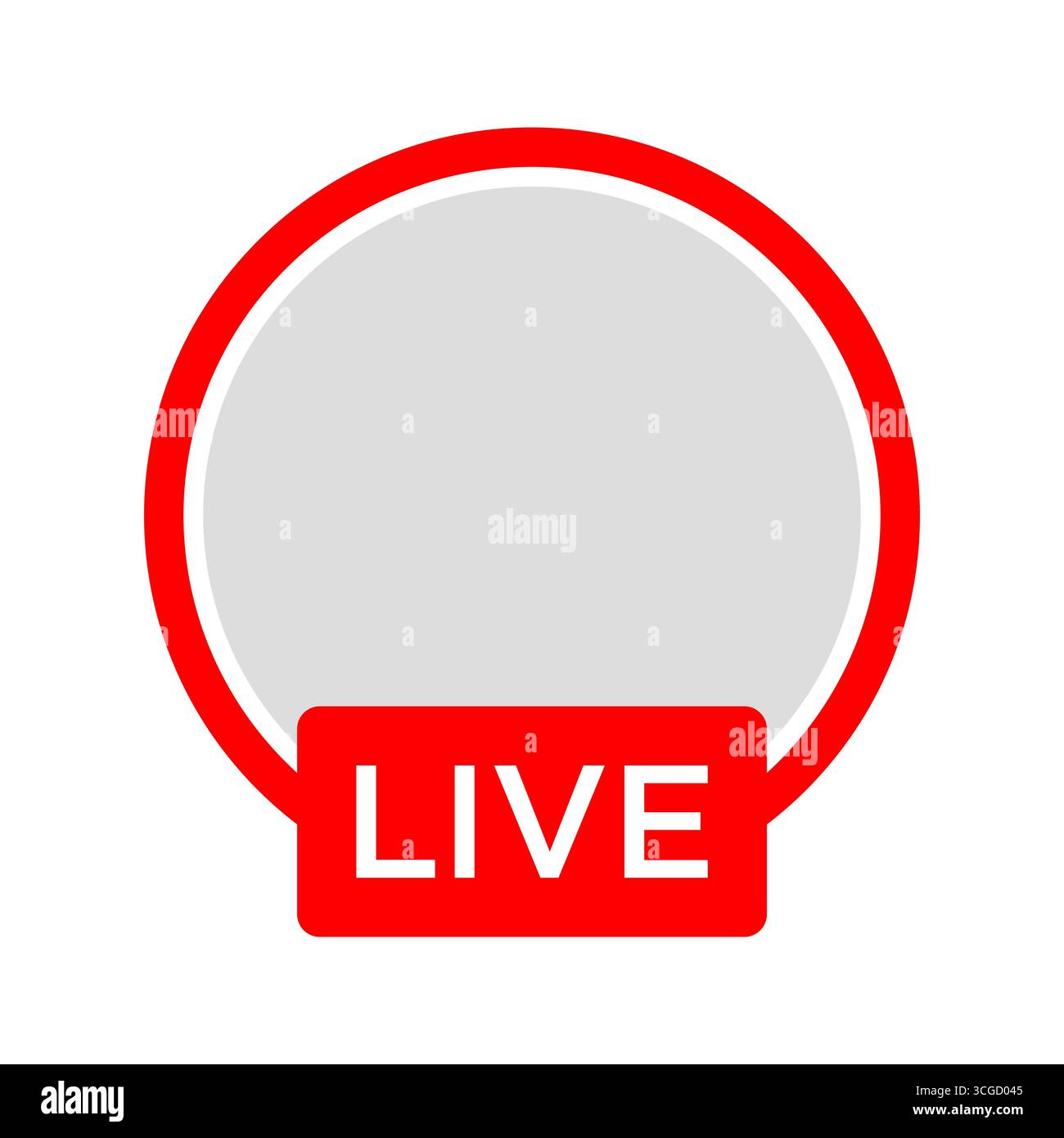 modern vector frame for live streaming red circle Stock Vector
