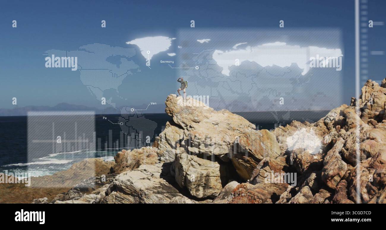 Male hiker scanning map on hi-res stock photography and images - Alamy