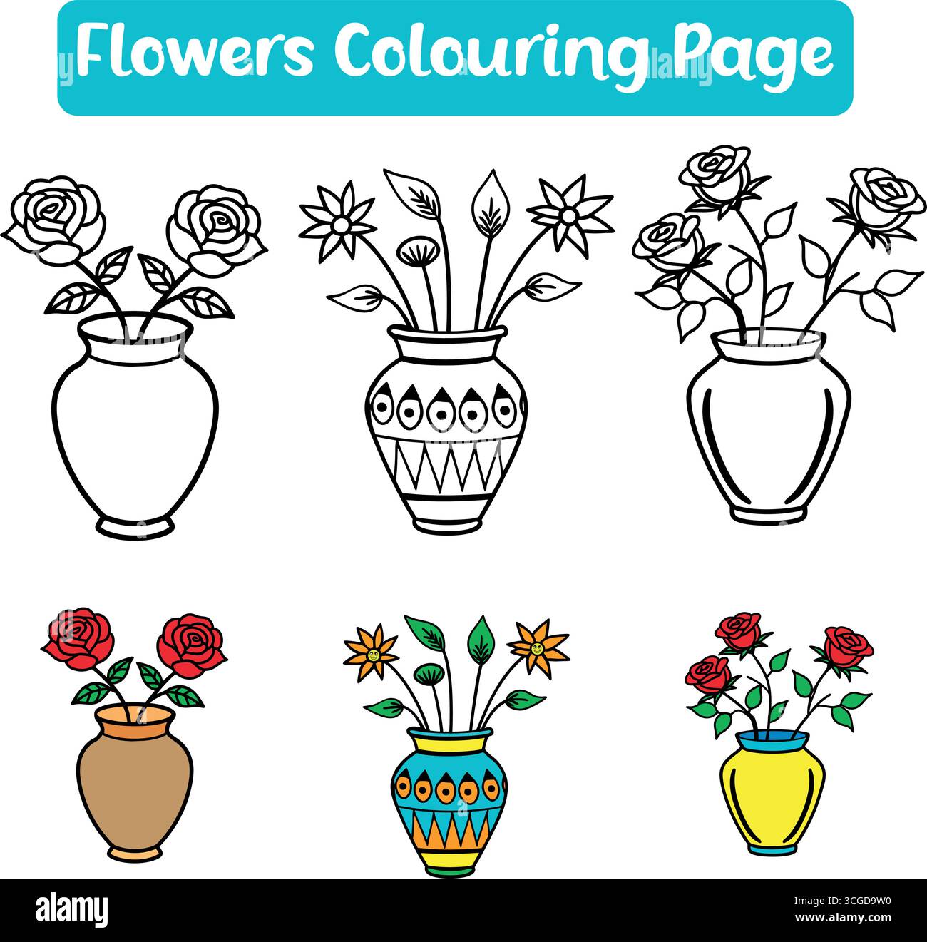 Simple coloring page drawing Stock Vector Images - Alamy