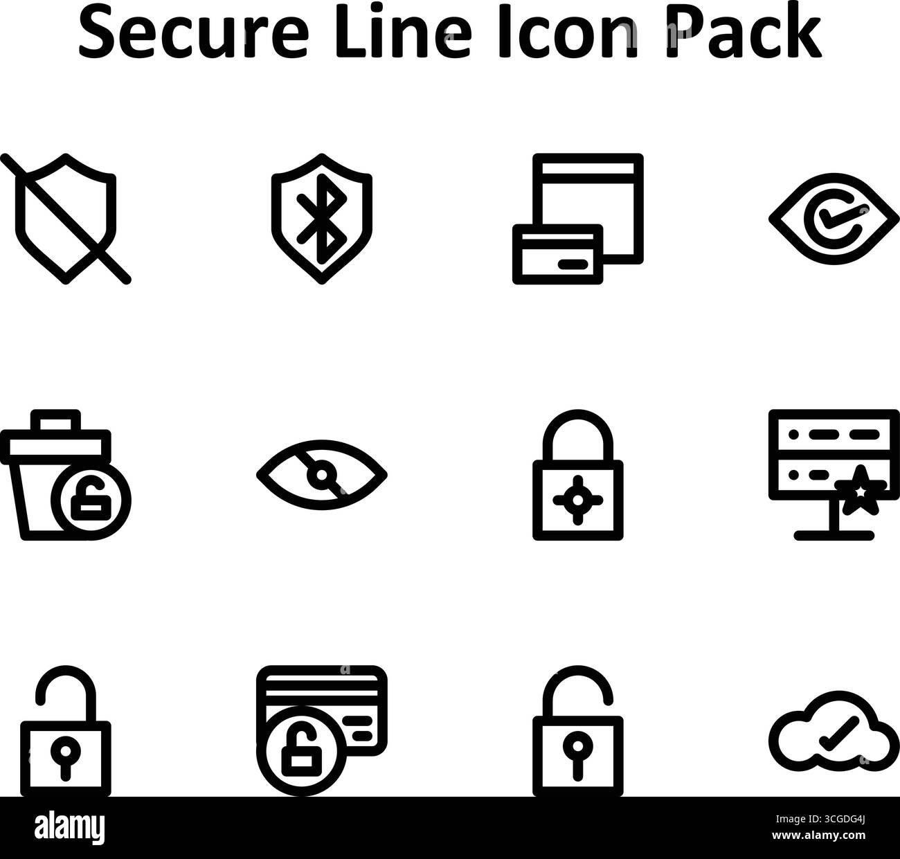 This icon pack includes 12 vector icons representing Secure in a ...
