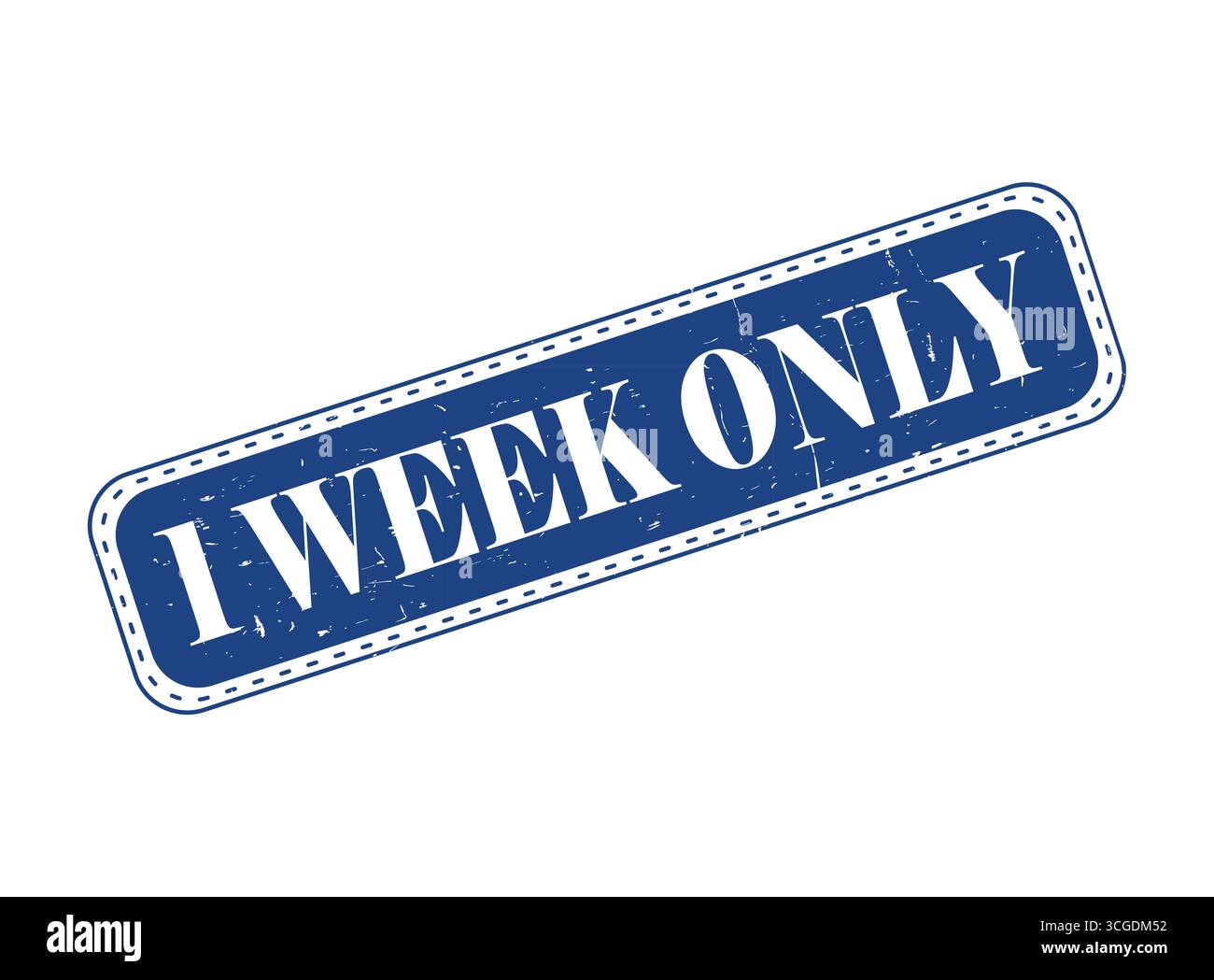 A 1 Week Only Rubber Stamp Seal on a Bar Stock Vector