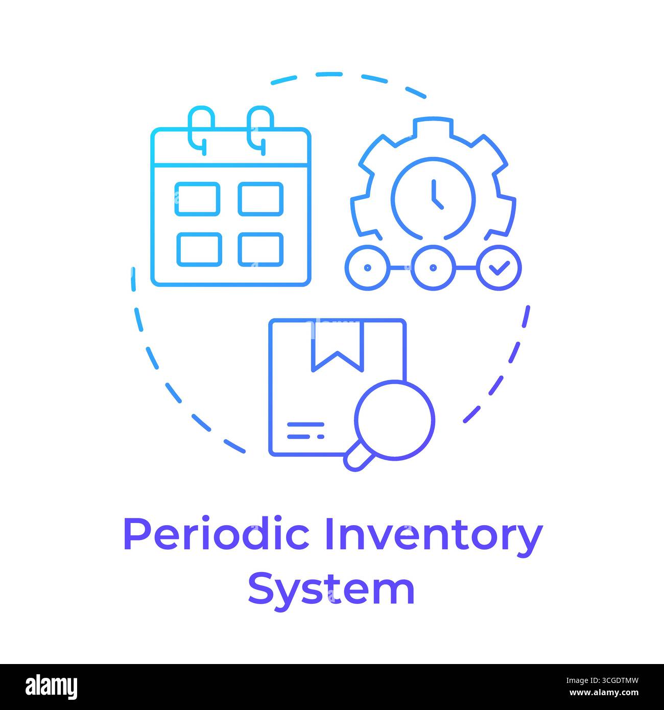 Periodic inventory system blue gradient concept icon Stock Vector Image ...