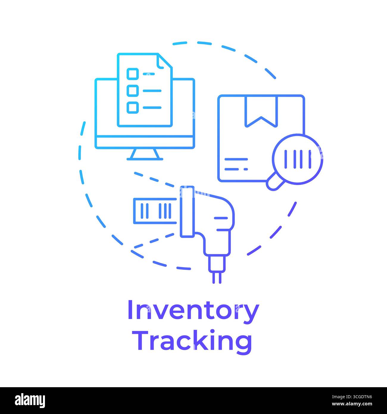 Inventory tracking blue gradient concept icon Stock Vector