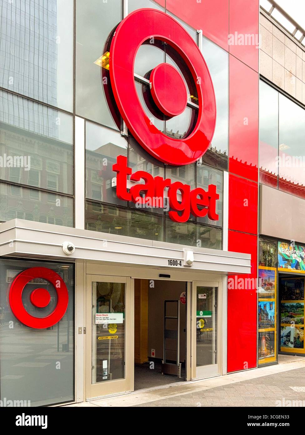 Denver, Colorado, USA - 2 June 2025: Entrance to the Target store on 16th street in the city centre. - Smartphone Captured Stock Image