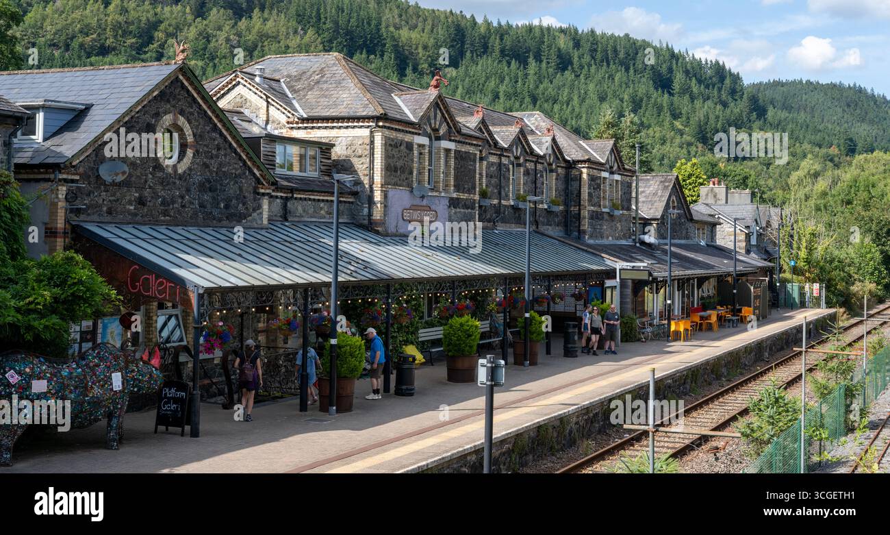 Betws-y-Coed railway station, located in the Conwy Valley of Snowdonia National Park, Betws-y-Coed, North Wales, UK Stock Photo