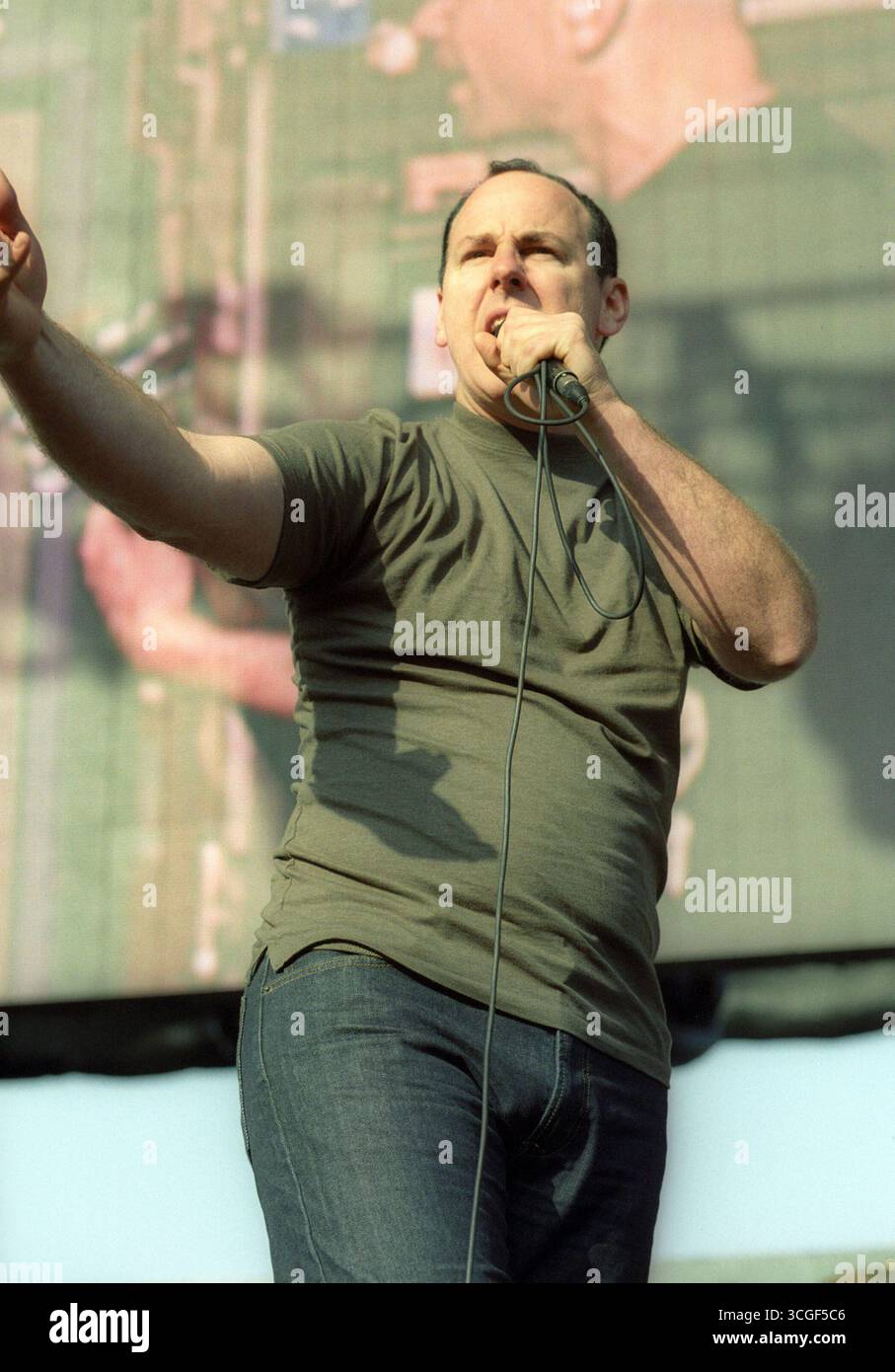Greg Graffin of Bad Religion at the KROQ Weenie Roast at Verison Wireless Amphitheatre in California - 19 May 2007 Stock Photo