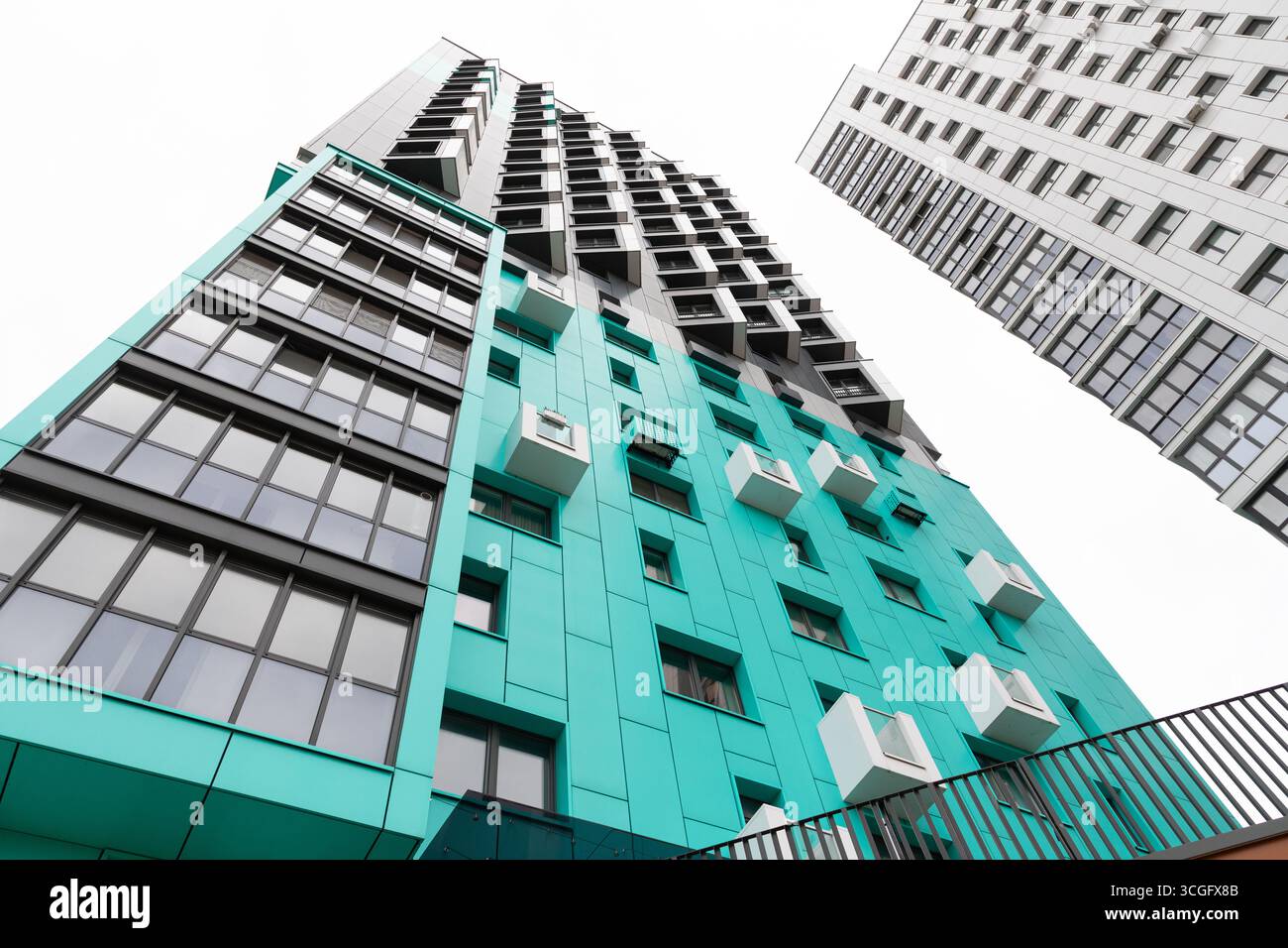 High-rise apartment buildings in a residential area showcasing modern ...