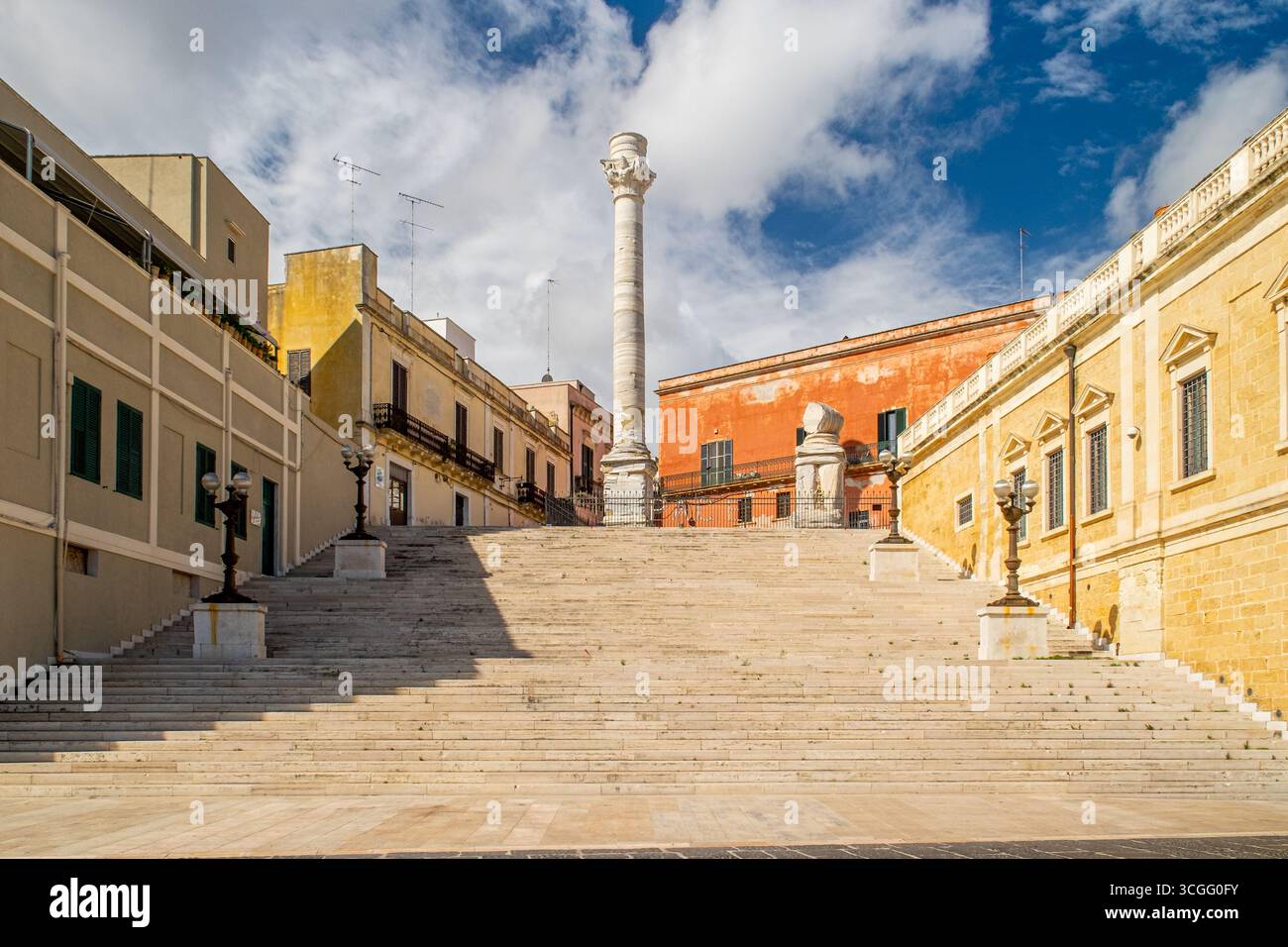 The ancient Roman column in the historic center of Brindisi, Apulia ...