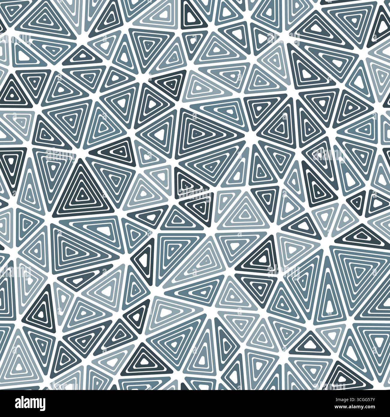 Triangles pattern. Medium shape size. Multiple repeated inner triangles. Monotone style. Repeatable pattern. Beautiful vector tiles. Stock Vector