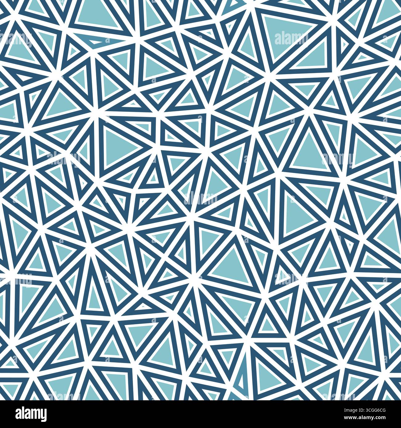 Abstract background with mosaic triangle shapes. Compact triangles size. Solid shapes in frames. One tone colored style. Repeatable pattern. Stock Vector