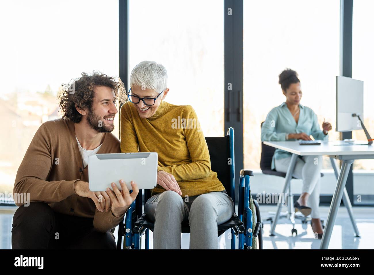 Programmers cooperating at IT company developing apps. People business work office concept Stock Photo