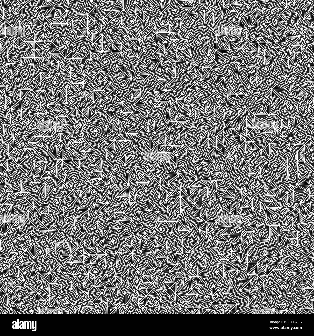 Pattern of triangle shapes. Tiny triangles size. Multiple repeated inner triangles. Black and white style. Repeatable pattern. Amazing vector tiles. Stock Vector