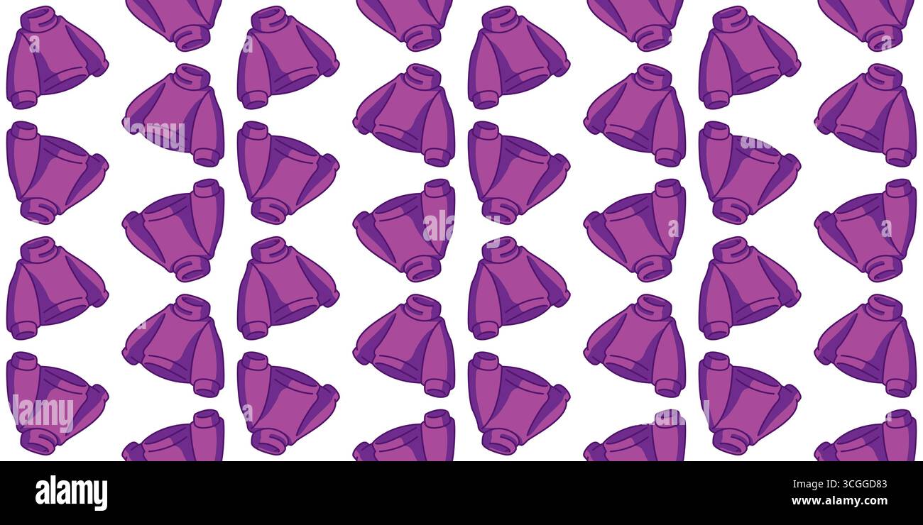 Seamless Cartoon Purple Sweater Pattern Stock Vector