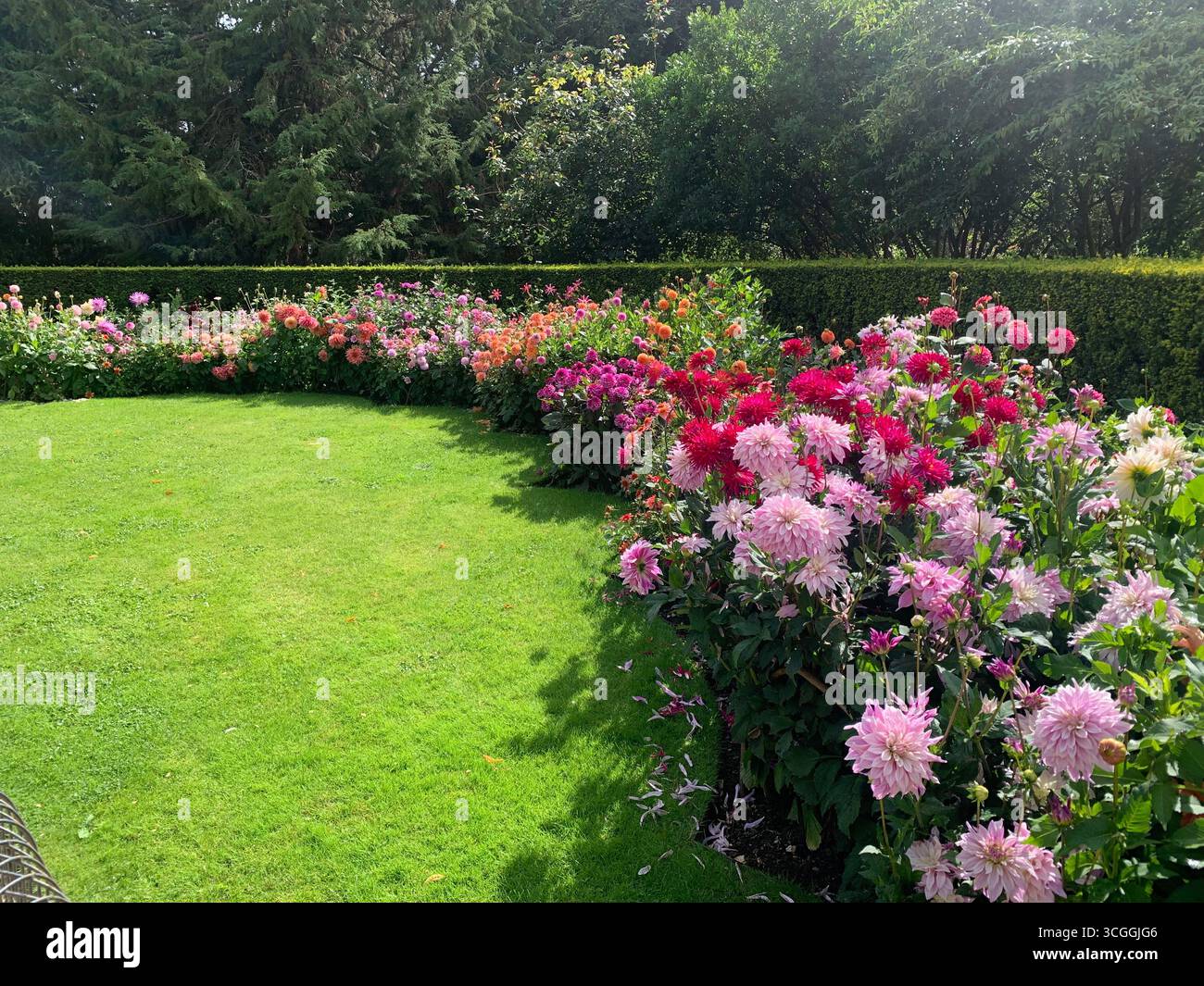 Waddesdon Manor National Trust property flowers garden Summer weather house home garden gardens landscape power electric mains unit - Smartphone Captured Stock Image