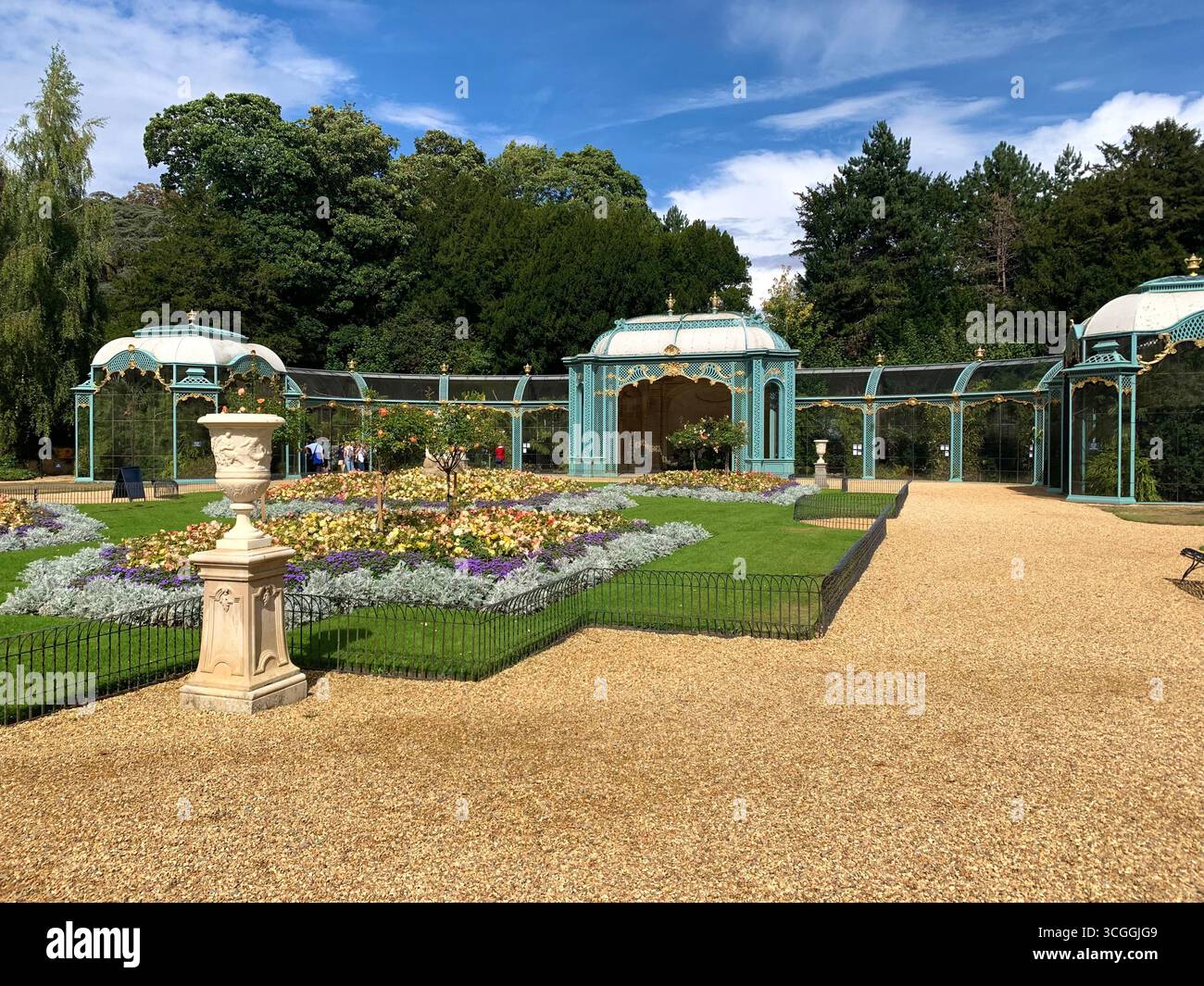 Waddesdon Manor National Trust property flowers garden Summer weather house home garden gardens landscape power electric mains unit - Smartphone Captured Stock Image