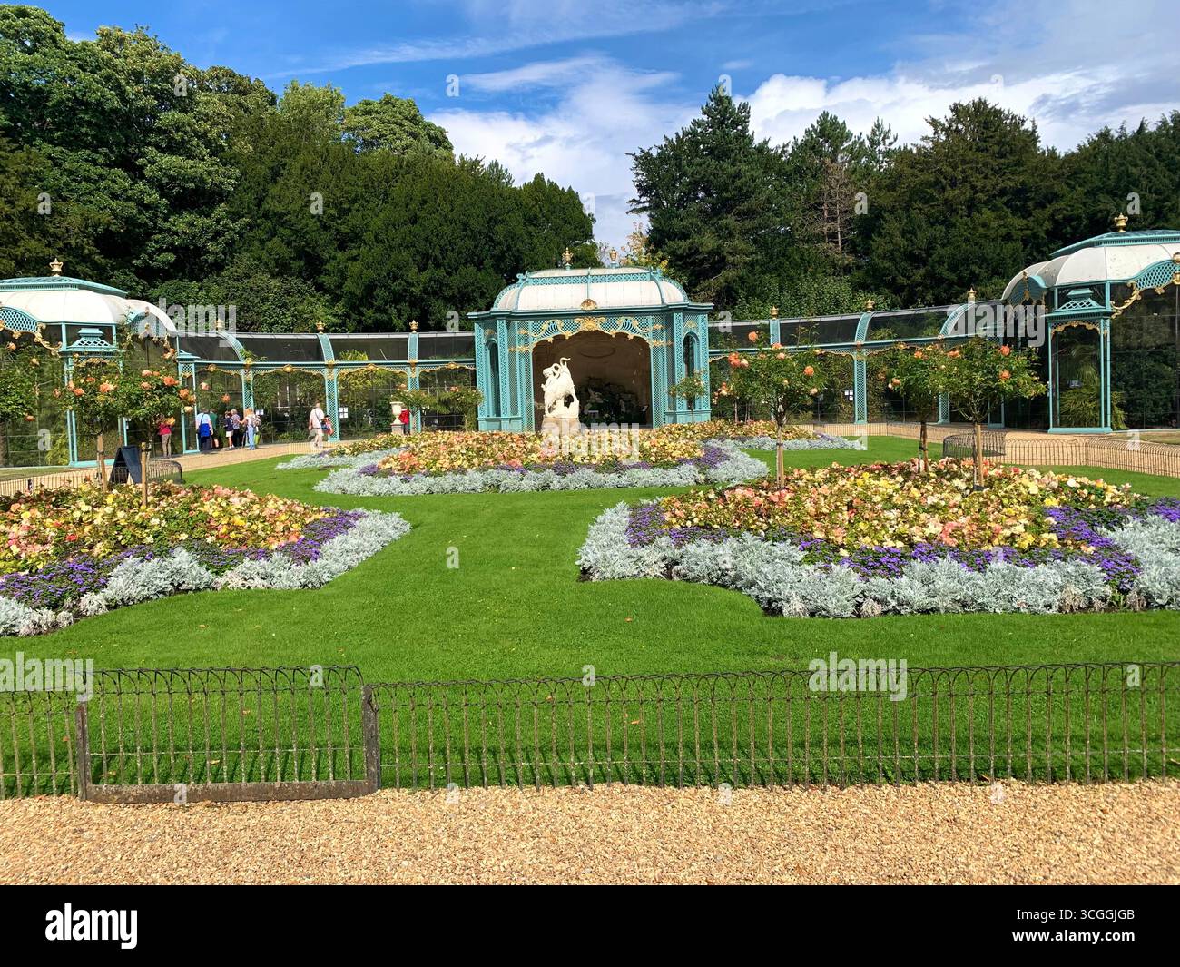 Waddesdon Manor National Trust property flowers garden Summer weather house home garden gardens landscape power electric mains unit - Smartphone Captured Stock Image