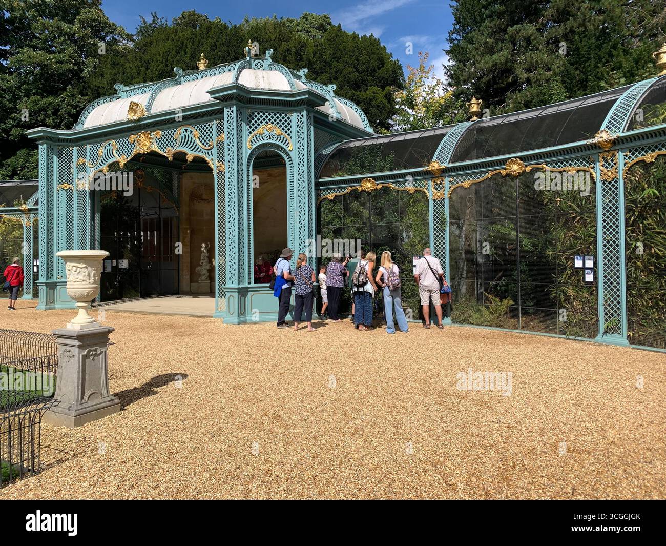 Waddesdon Manor National Trust property flowers garden Summer weather house home garden gardens landscape power electric mains unit - Smartphone Captured Stock Image