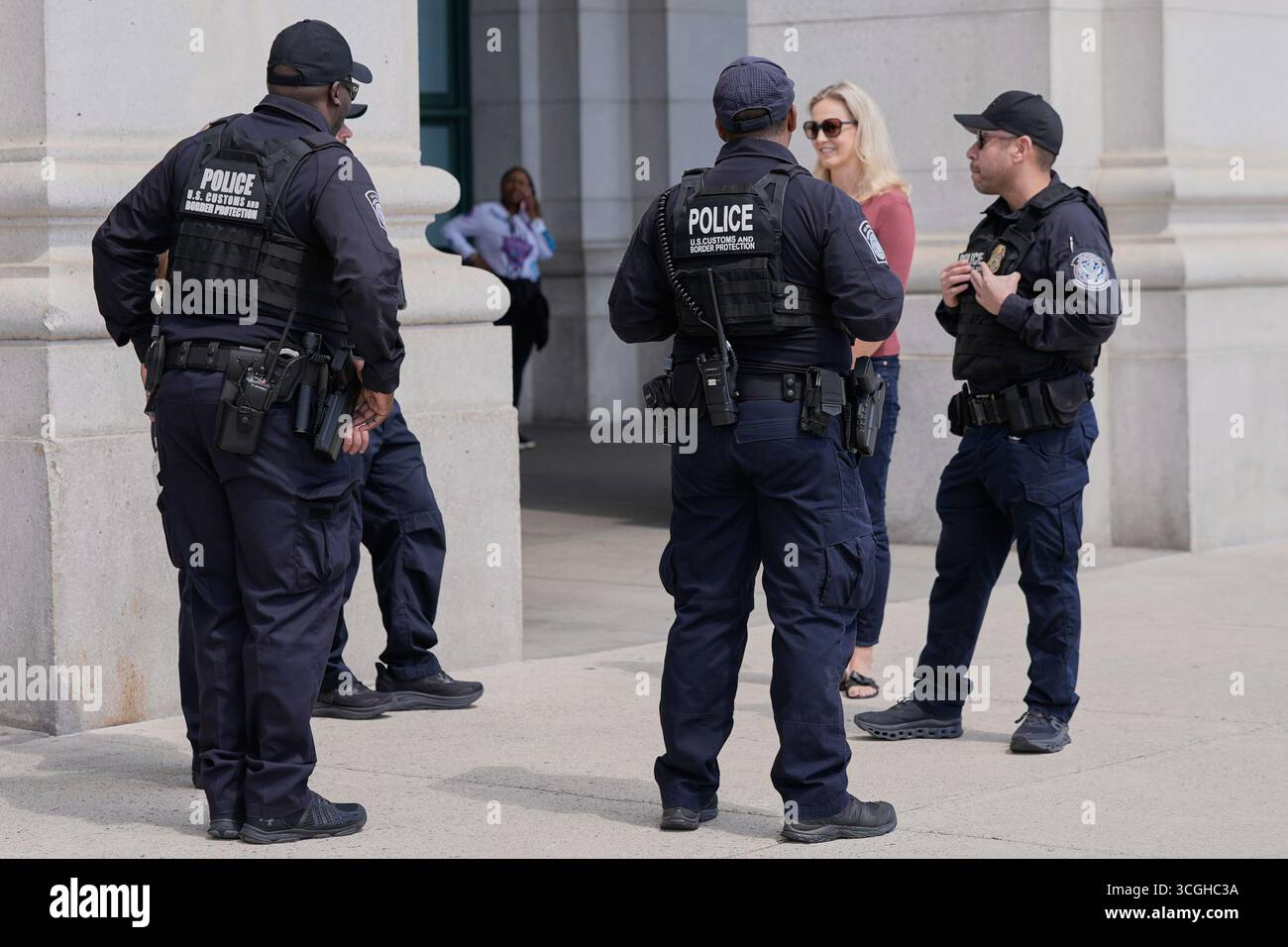 Members of the U.S. Customs and Border Protection Police patrol Union ...