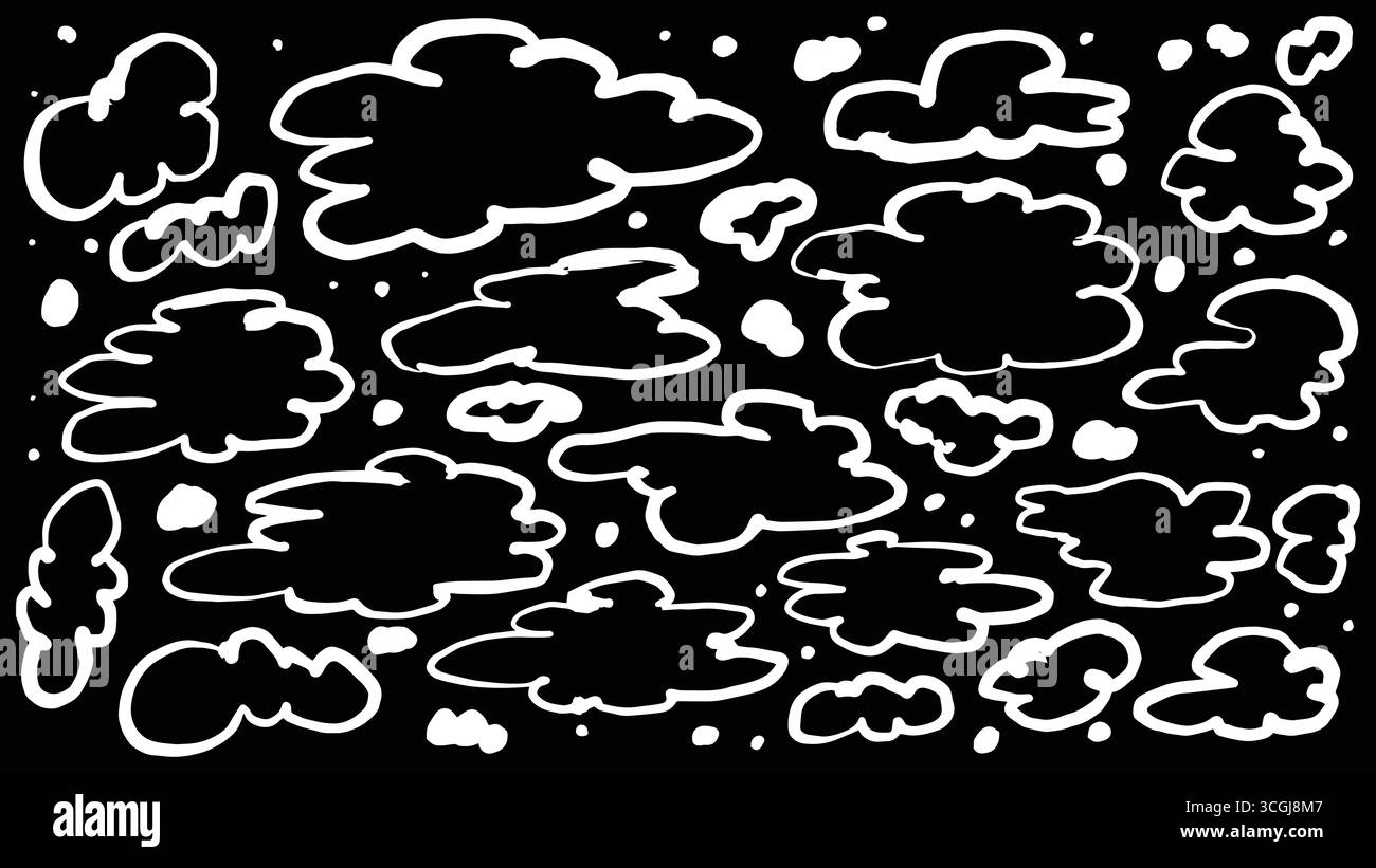 Cartoon clouds Black and White Stock Photos & Images - Alamy