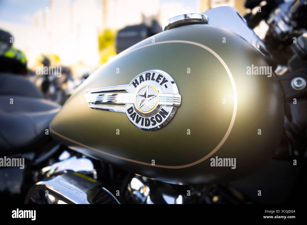 Green harley davidson fuel tank hi-res stock photography and