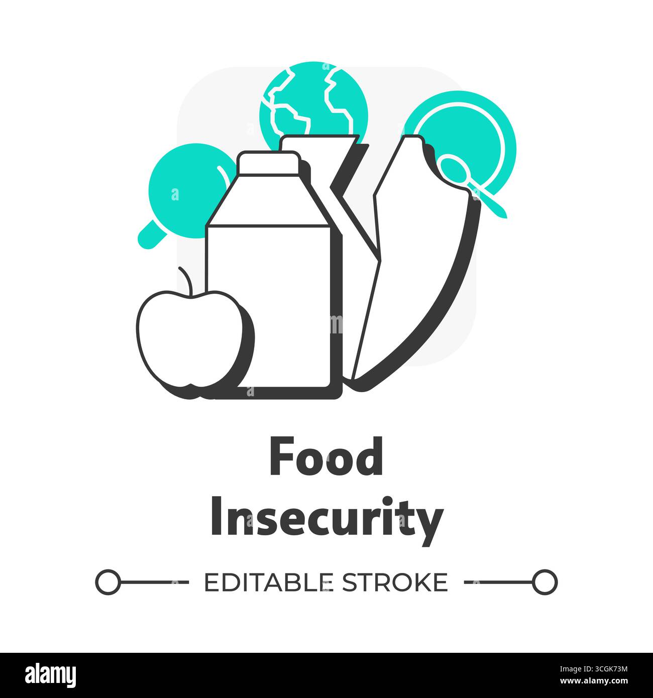 Food insecurity flat outline concept icon Stock Vector Image & Art - Alamy