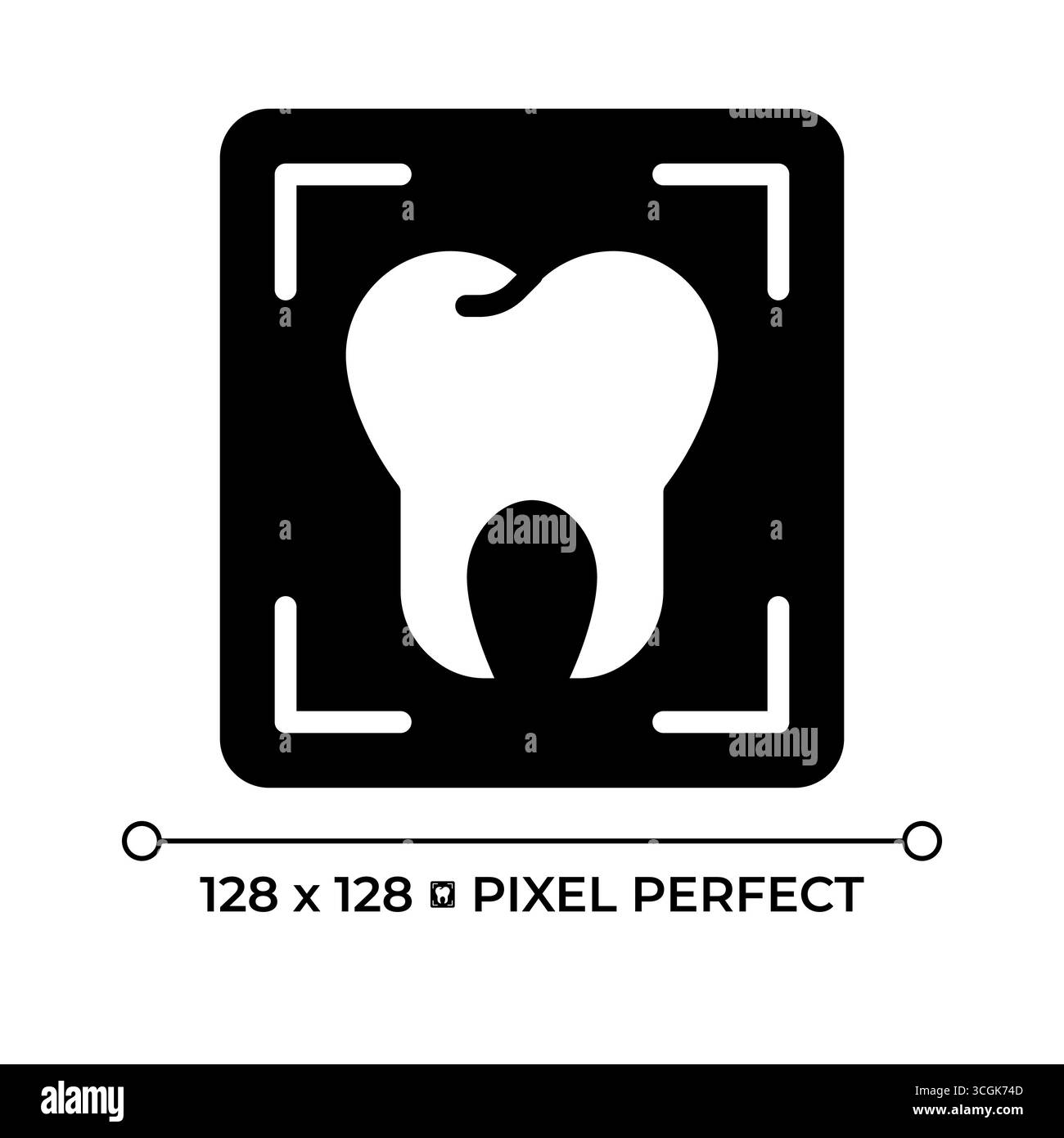 Professional dental services pixel perfect glyph solid icon Stock Vector