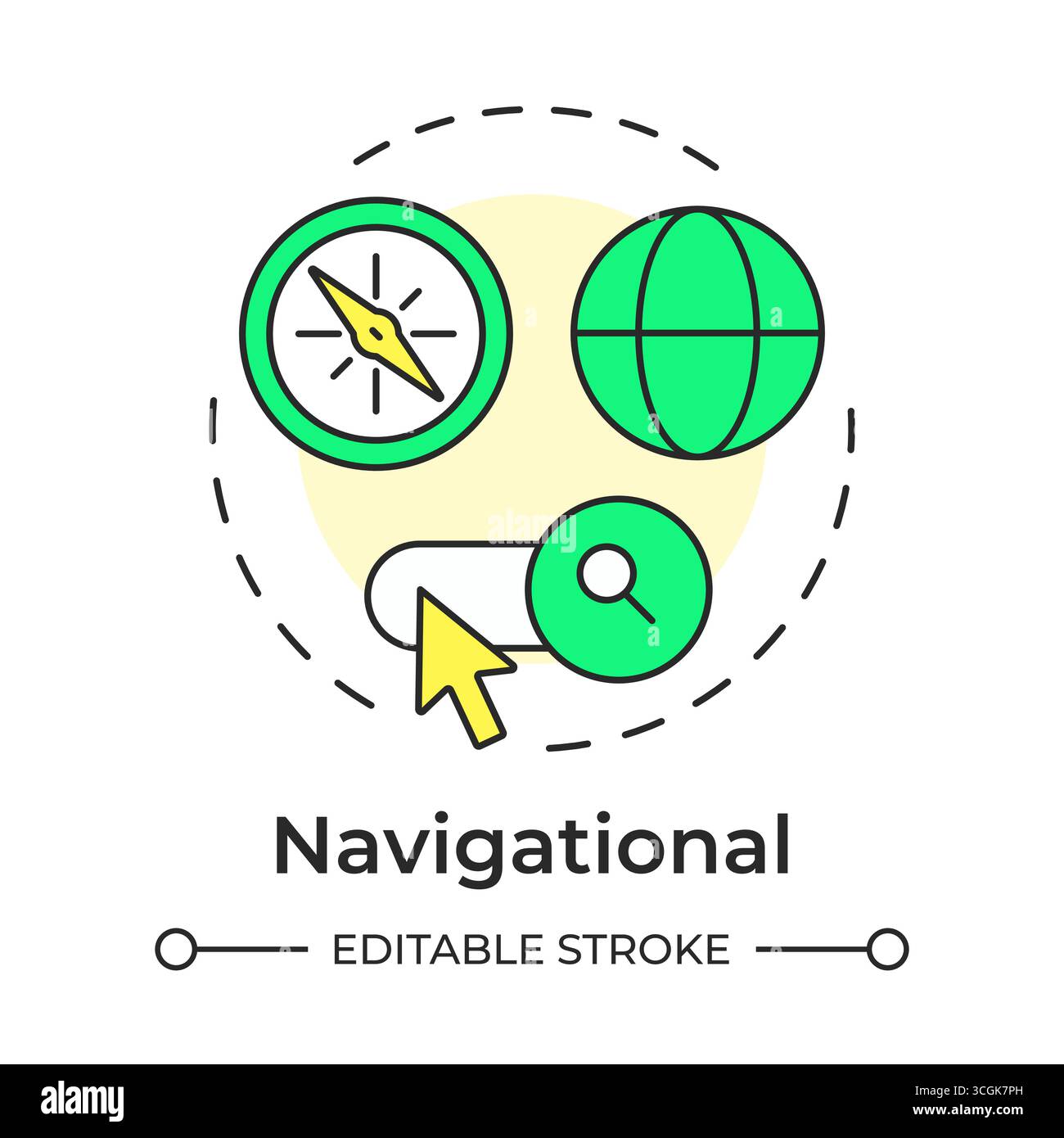 Navigational multi color concept icon Stock Vector