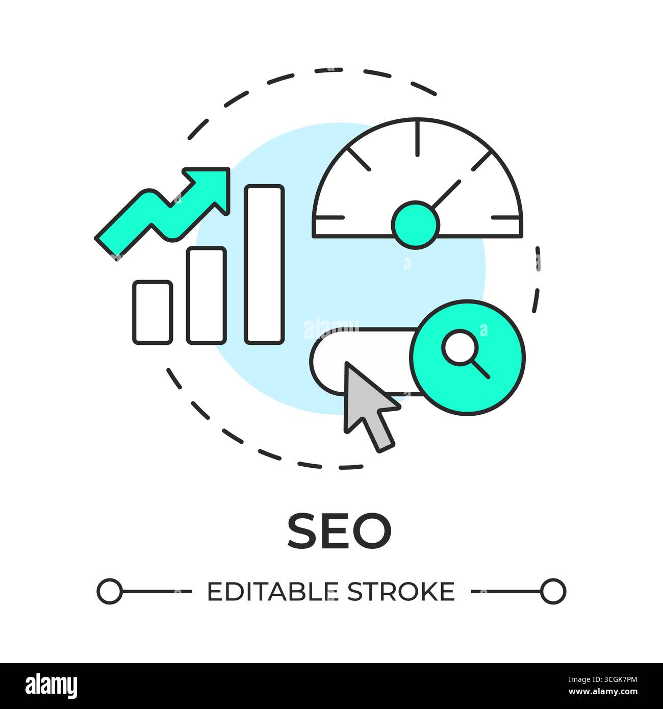 SEO multi color concept icon Stock Vector