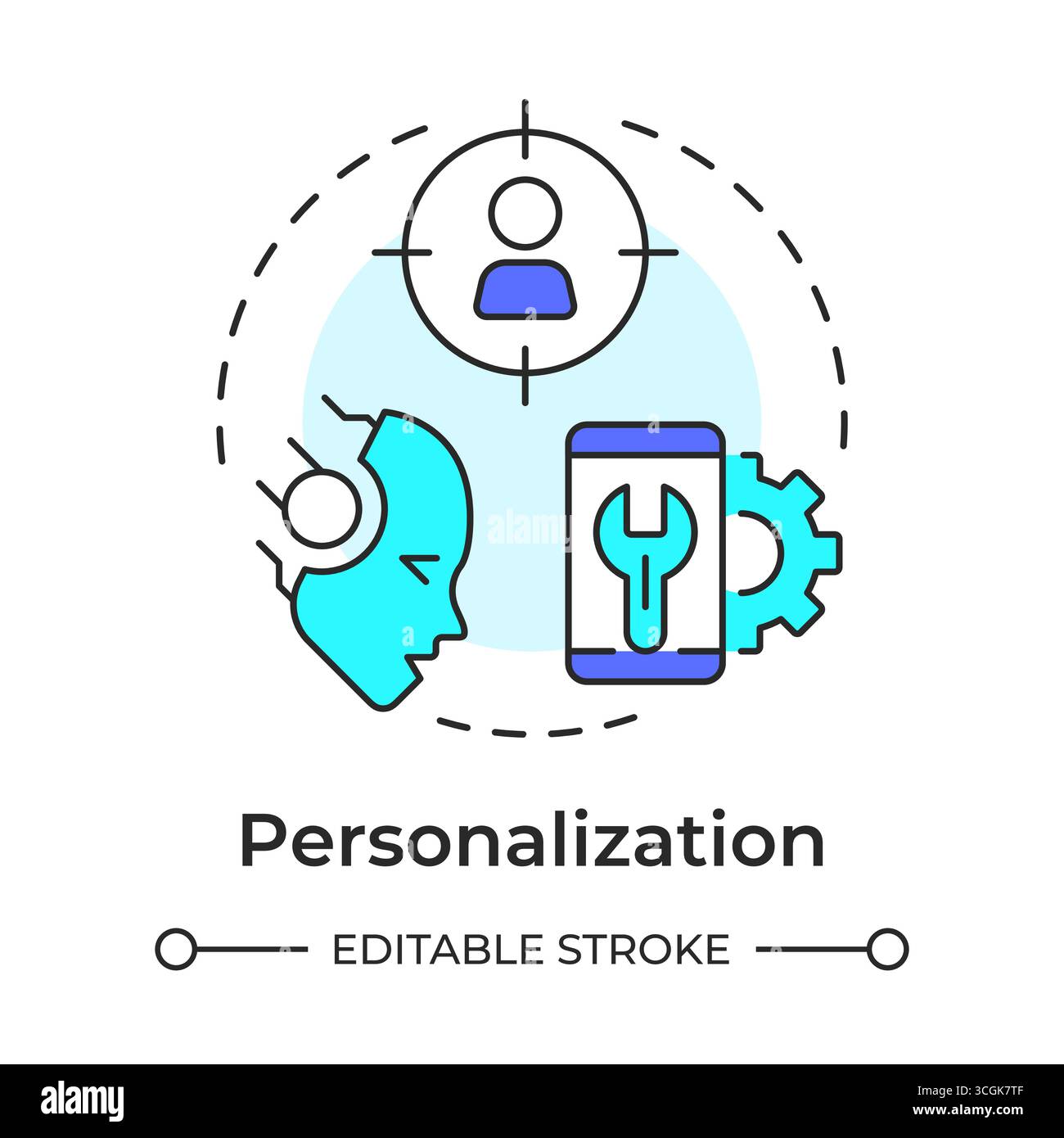 Personalization multi color concept icon Stock Vector
