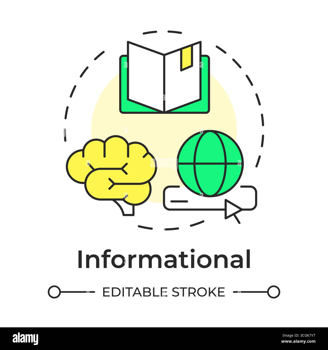 Informational multi color concept icon Stock Vector