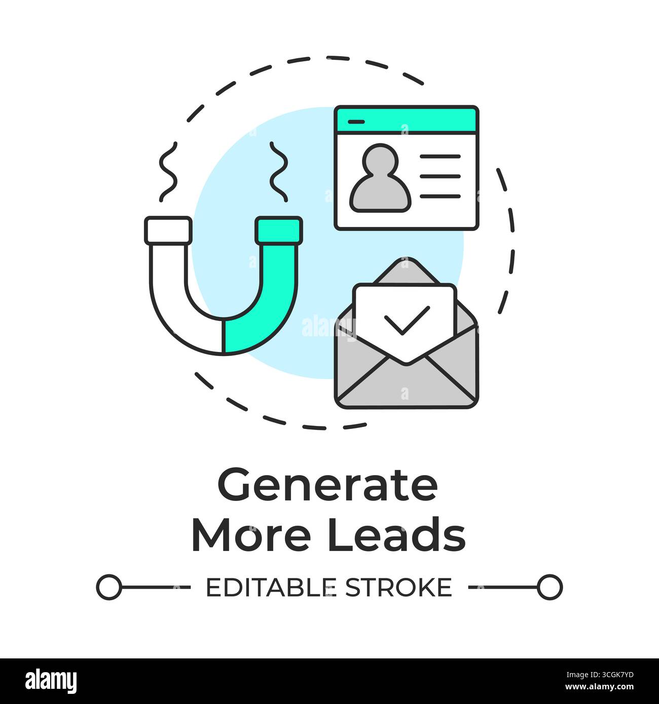 Generate more leads multi color concept icon Stock Vector