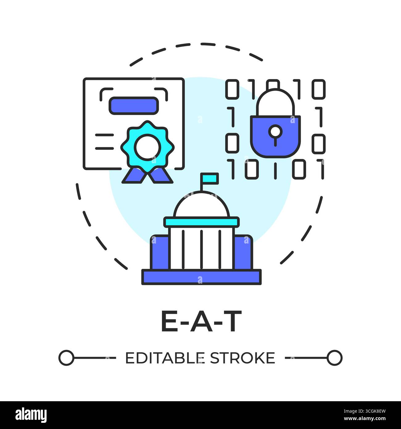 E-A-T multi color concept icon Stock Vector