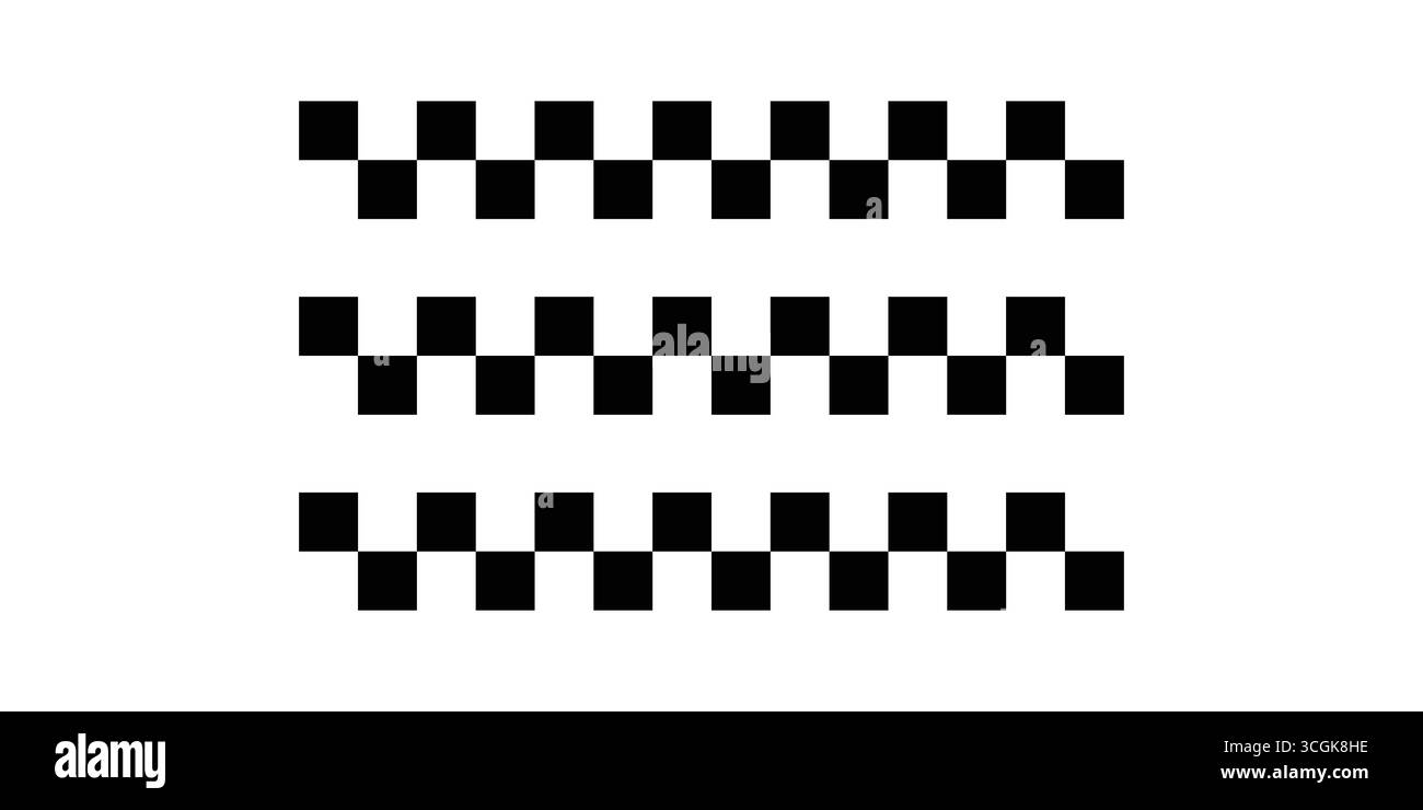 Multiple Checkered Racing Stripe Symbols for Motorsport and Speed Events Stock Vector