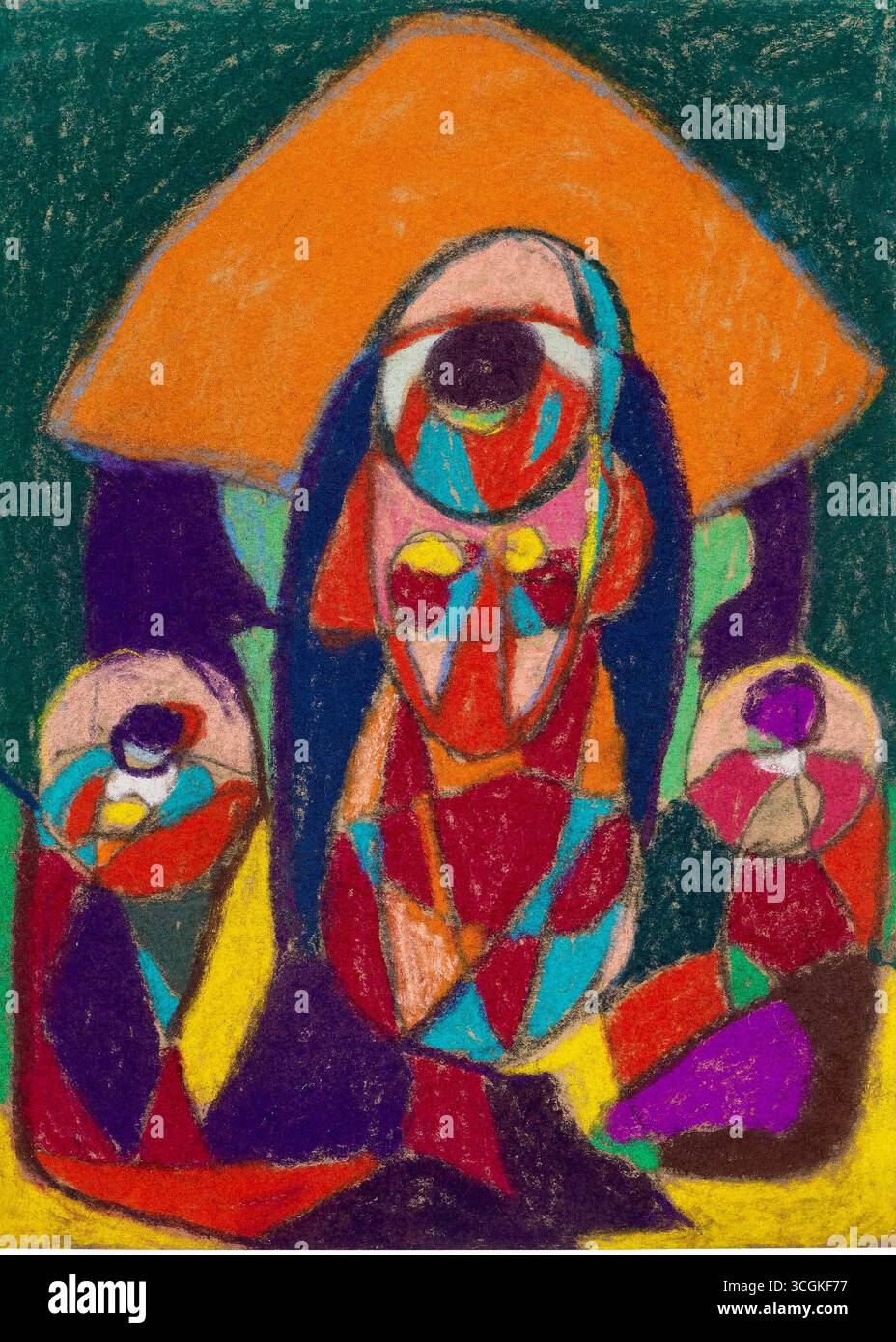 Adolf Hölzel - Colorful, abstract pastel drawing (Untitled) - 1920 Stock Photo