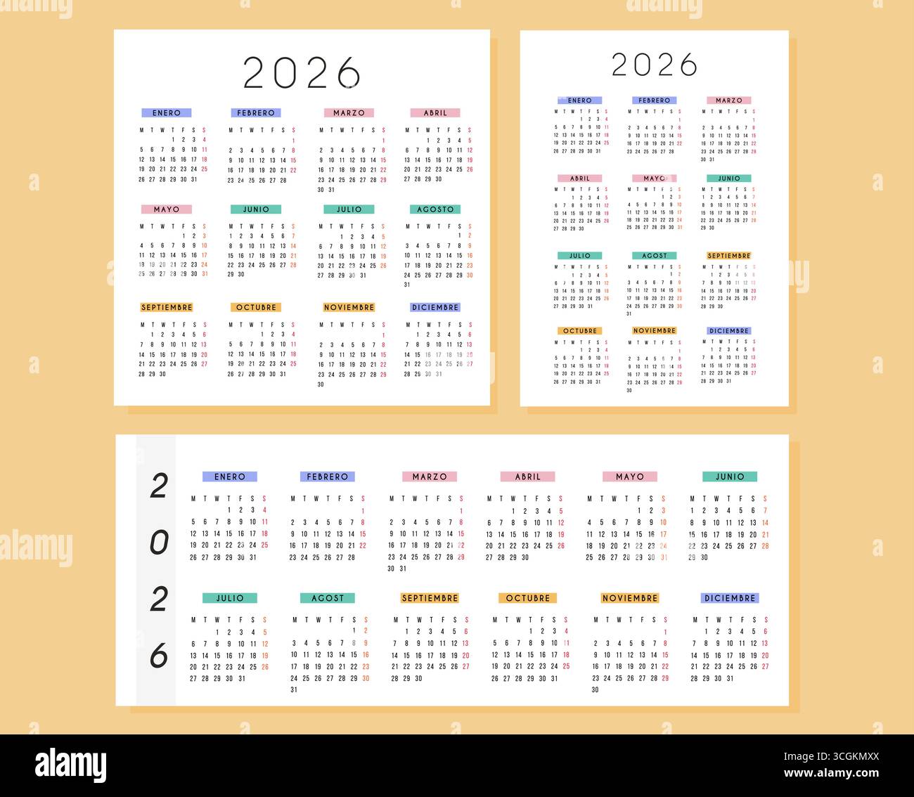 yearly-view-stock-vector-images-alamy