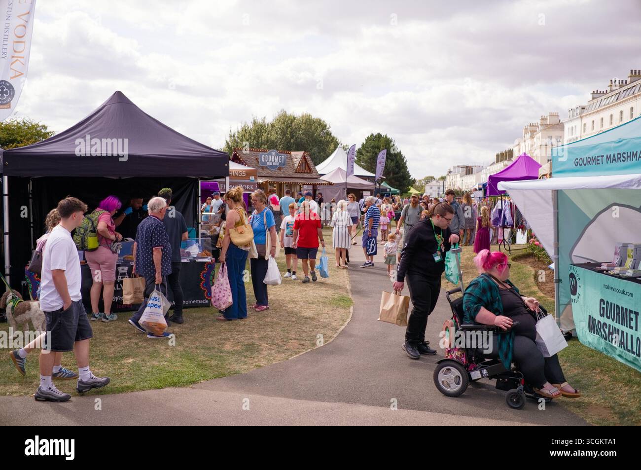 The Filey Food Festival has many different stalls laid out in the ...