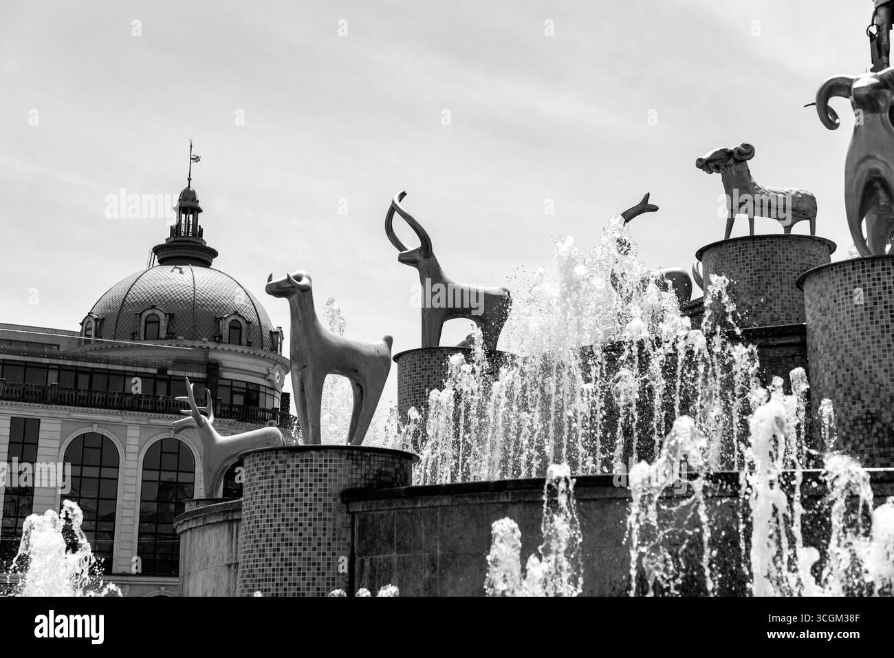 Colchis or Kolkha Fountain with thirty animal statues depicting the ...