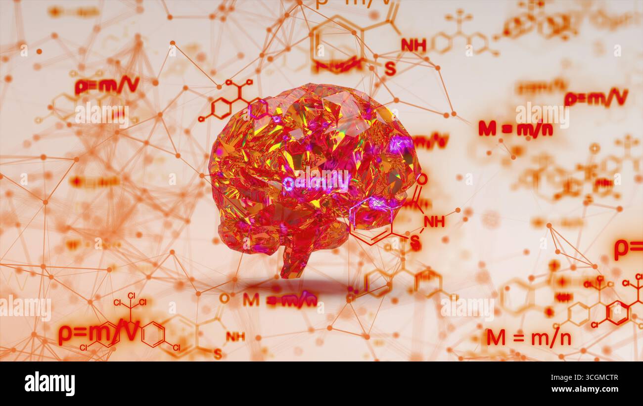 Brain mathematical equations formulas animation hi-res stock ...