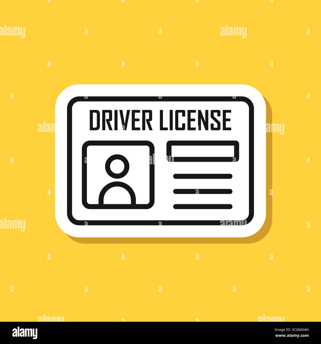 Driver license sticker icon in flat style. Id card vector illustration ...
