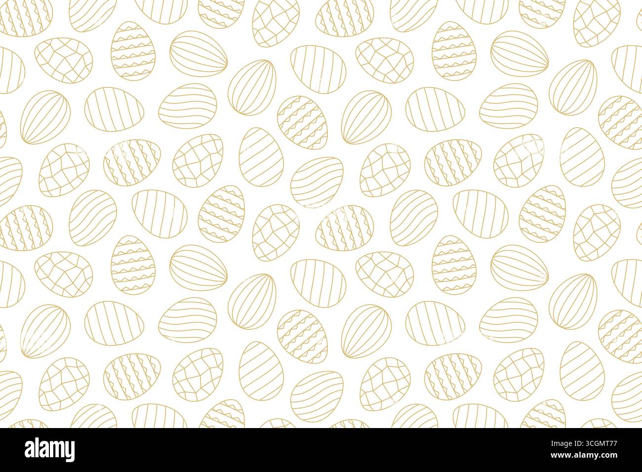 seamless golden pattern with easter eggs - vector illustration Stock Vector