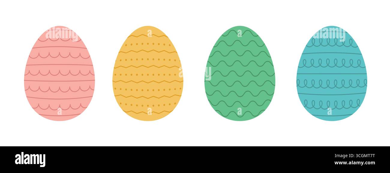 set of colorful easter eggs - vector illustration Stock Vector